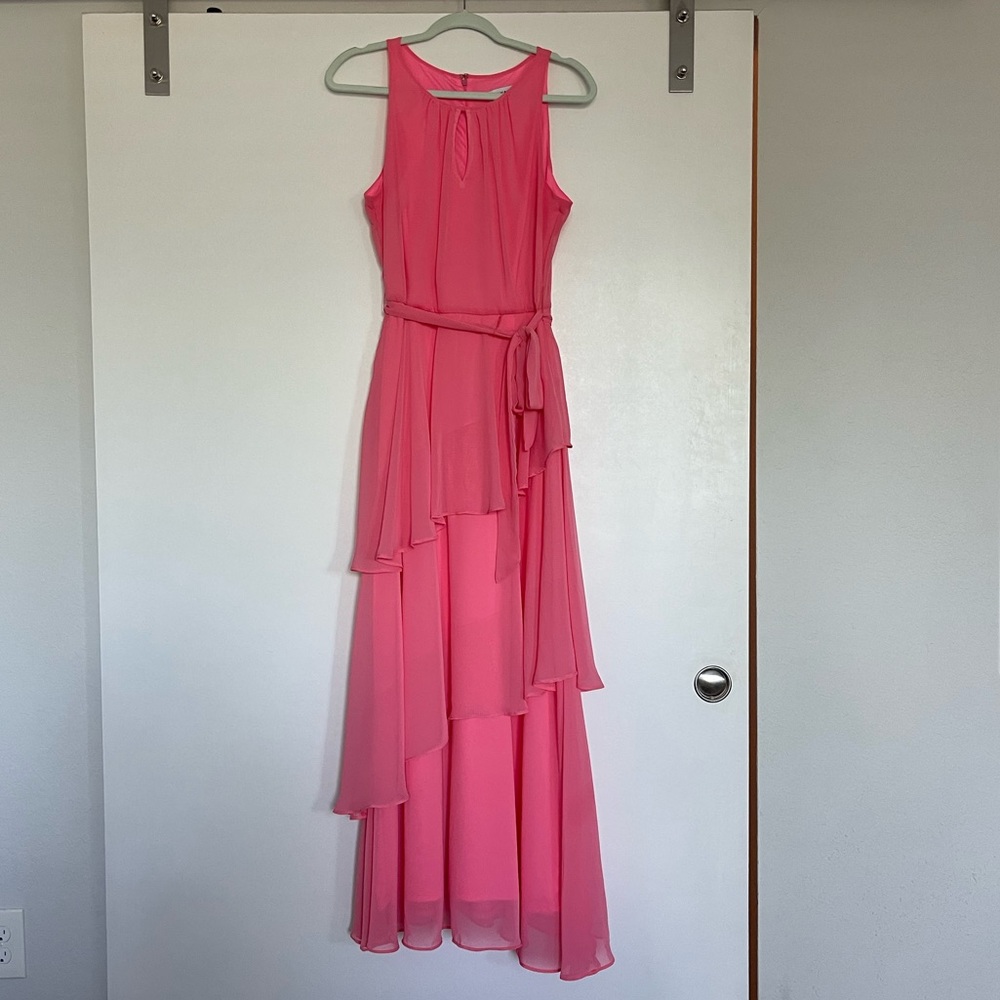 Pink Ruffle Maxi Dress